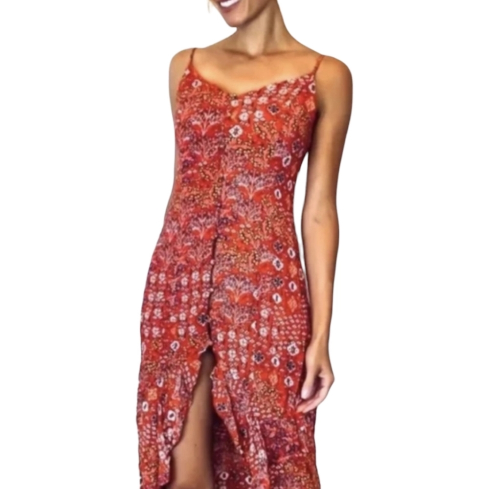 Abel The Label Lola Hi-Lo Floral Boho Dress. Anthropologie Sz L